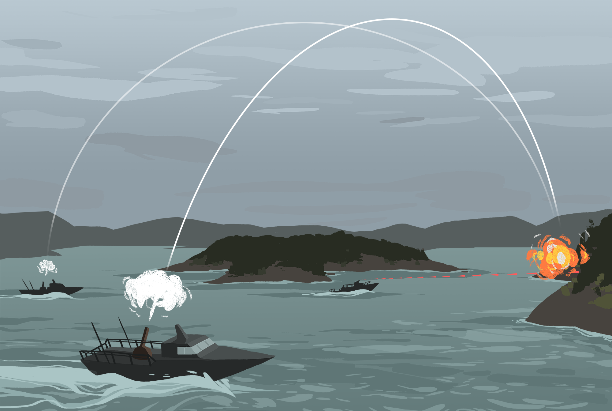 Illustration sjörörligt artillerisystem