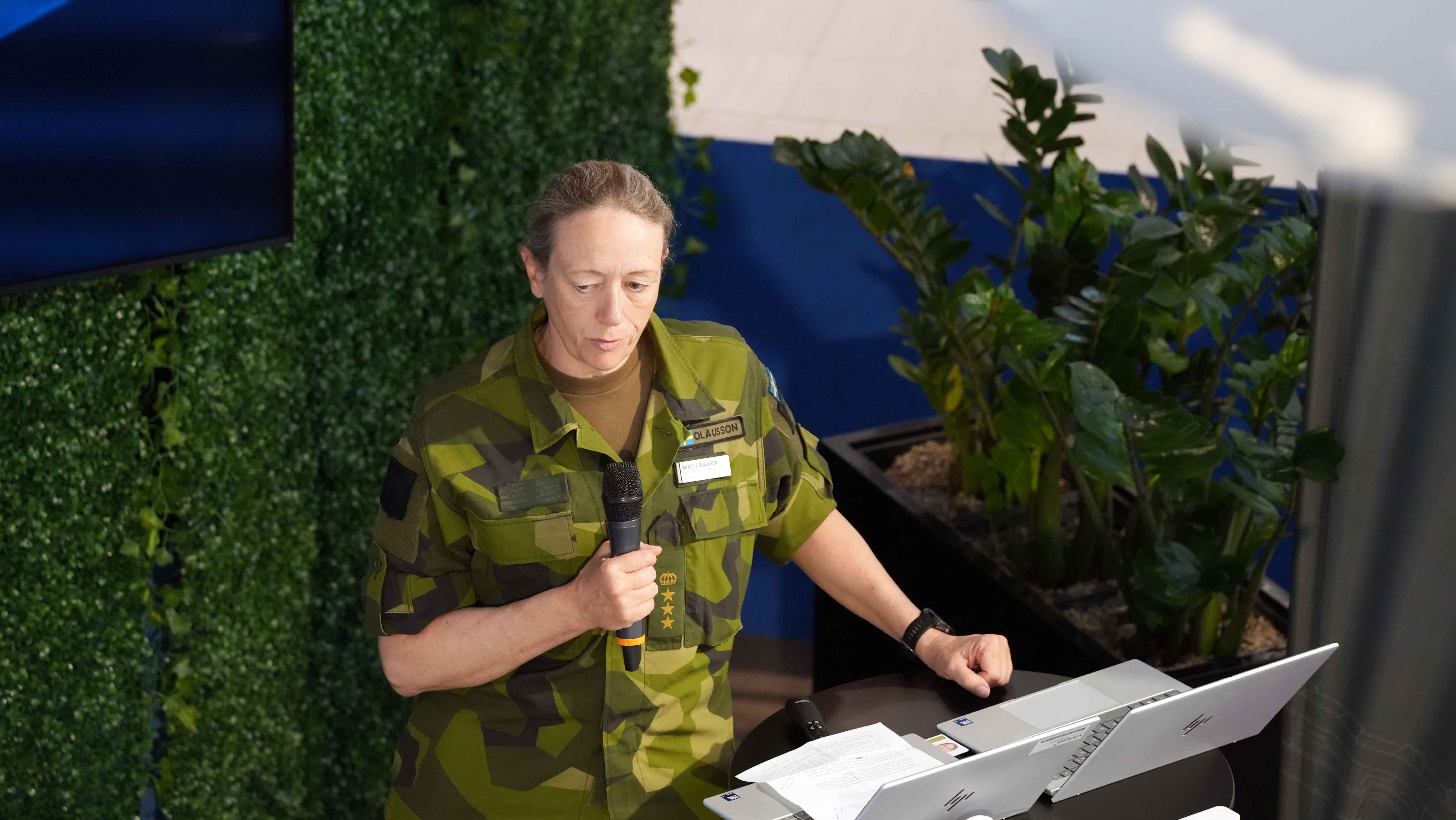 Brigadchef Annelie Olausson från Södra skånska regementet P7. Foto: FMV 