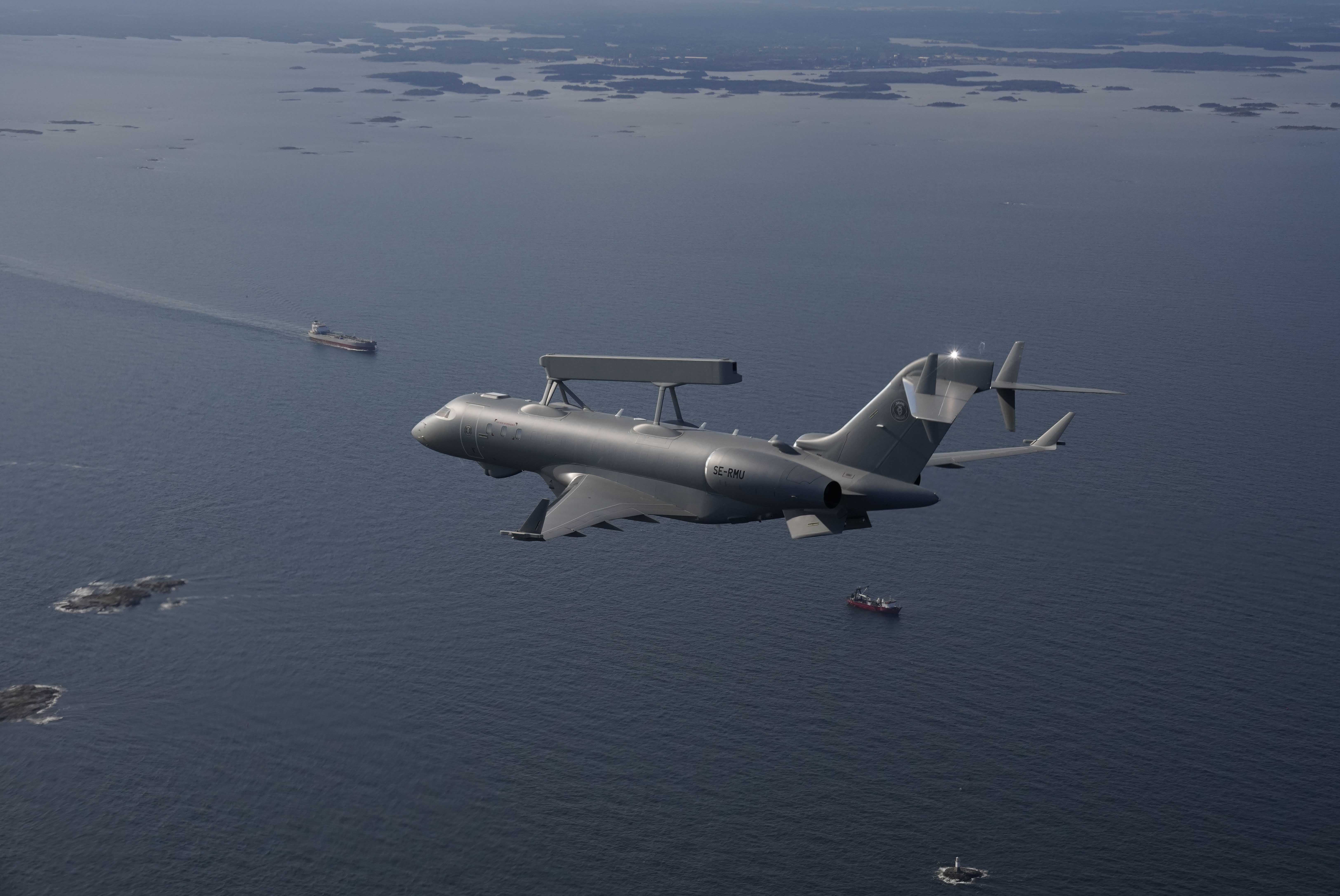 Nato planerar att ersätta sin nuvarande flotta av AWACS-flygplan med radarspanings- och ledningsflygplanet GlobalEye. Foto: Saab