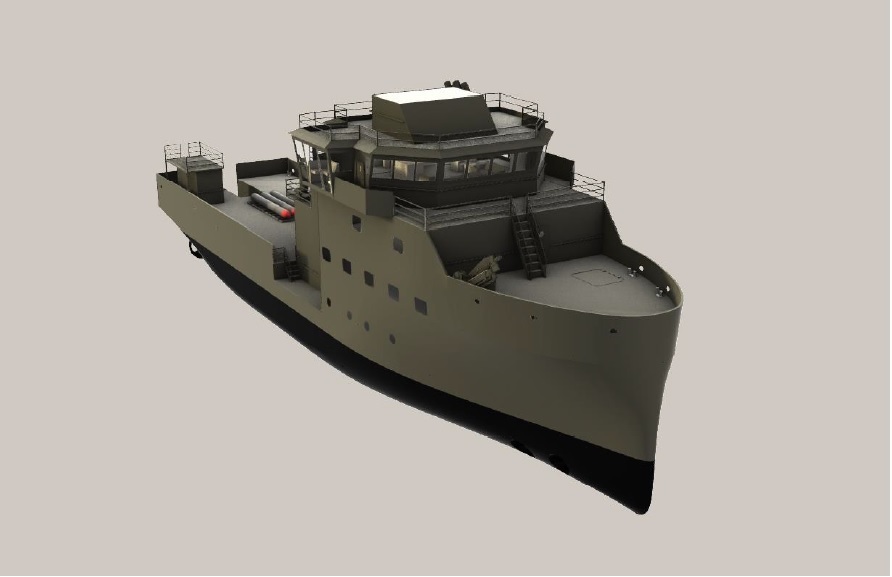 Konceptbild av arbetsfartyg som FMV har upphandlat till Försvarsmakten.