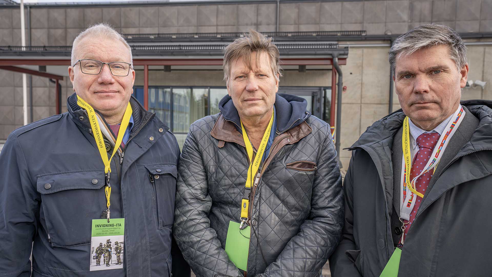 Thomas Björklund, projektledare FMV, Jan Sörberg, tidigare projektledare FMV och Patrik Rudander, chef FMV ledningsmateriel anläggningar. 