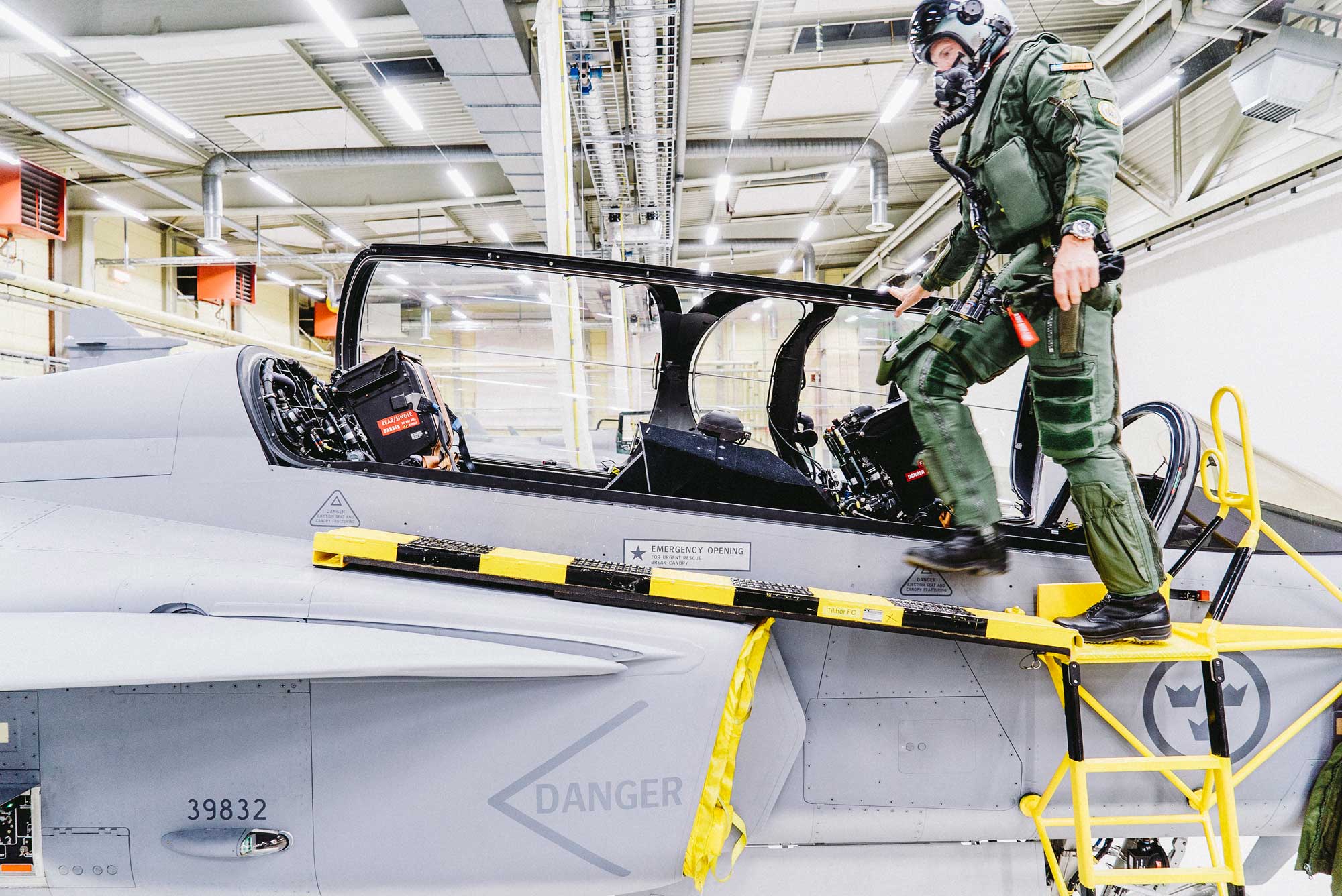 Pilot stiger i Gripen