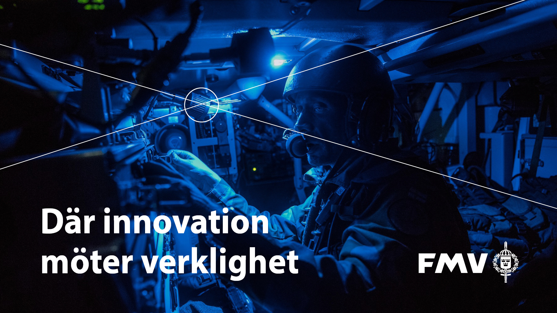 Person med hjälm samt texten "Där innovation möter verklighet"